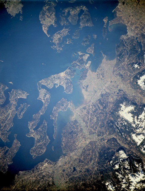 Aerial view of Whidbey Island